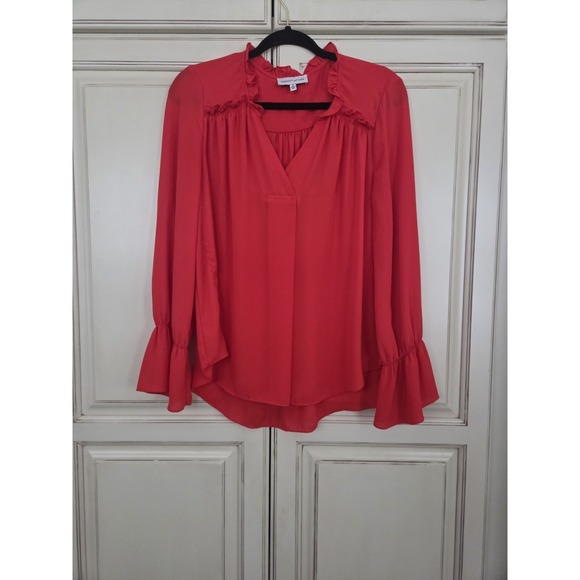 Gibson & Latimer Tops - Gibson Latimer Blouse Women's Small Romantic Whichy Vamp Ruffled Tunic Red Xmas
